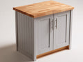 Credenza - Legno-Metallo - 92x44x86 cm - Grigio chiaro-Rovere naturale - Stile country moderno