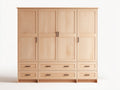 Armadio - Legno-Metallo - 220 x 58 x 210 cm - Rovere chiaro - Stile classico
