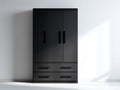 Armadio - Legno-Metallo - 118 x 50 x 188 cm - Nero - Stile contemporaneo