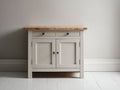 Credenza - Legno-Metallo - 100x42x90 cm - Bianco crema-Rovere naturale - Stile rustico