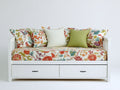 Divano letto - Legno - 211x98x90 cm - Bianco - Stile country contemporaneo