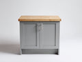 Credenza - Legno-Metallo - 94x44x88 cm - Grigio medio-Rovere naturale - Stile contemporaneo