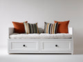 Divano letto - Legno - 204x96x86 cm - Bianco - Stile moderno minimalista