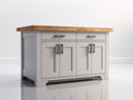 Credenza - Legno-Metallo - 120x50x90 cm - Grigio chiaro-Rovere naturale - Stile farmhouse