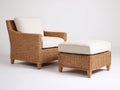 Poltrona da giardino - Fibra intrecciata-Tessuto - 90x82x87 cm - Marrone miele-Avorio - Stile rustico moderno