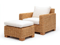 Poltrona da giardino - Rattan naturale-Tessuto - 92x85x84 cm - Naturale-Avorio - Stile moderno