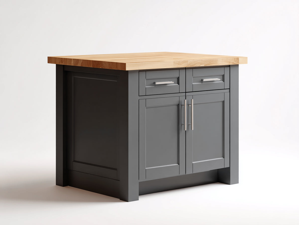 Credenza - Legno-Metallo - 100x50x90 cm - Grigio antracite-Rovere naturale - Stile industriale