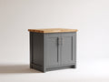 Credenza - Legno-Metallo - 88x42x86 cm - Grigio scuro-Rovere naturale - Stile moderno essenziale
