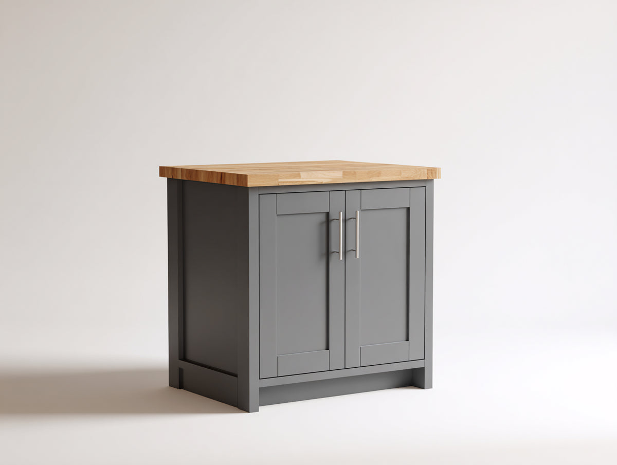 Credenza - Legno-Metallo - 88x42x86 cm - Grigio scuro-Rovere naturale - Stile moderno essenziale