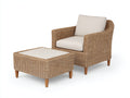 Poltrona da giardino - Fibra intrecciata-Tessuto - 92x84x89 cm - Naturale-Crema - Stile contemporaneo