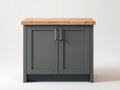 Credenza - Legno-Metallo - 96x44x90 cm - Grigio grafite-Rovere naturale - Stile moderno