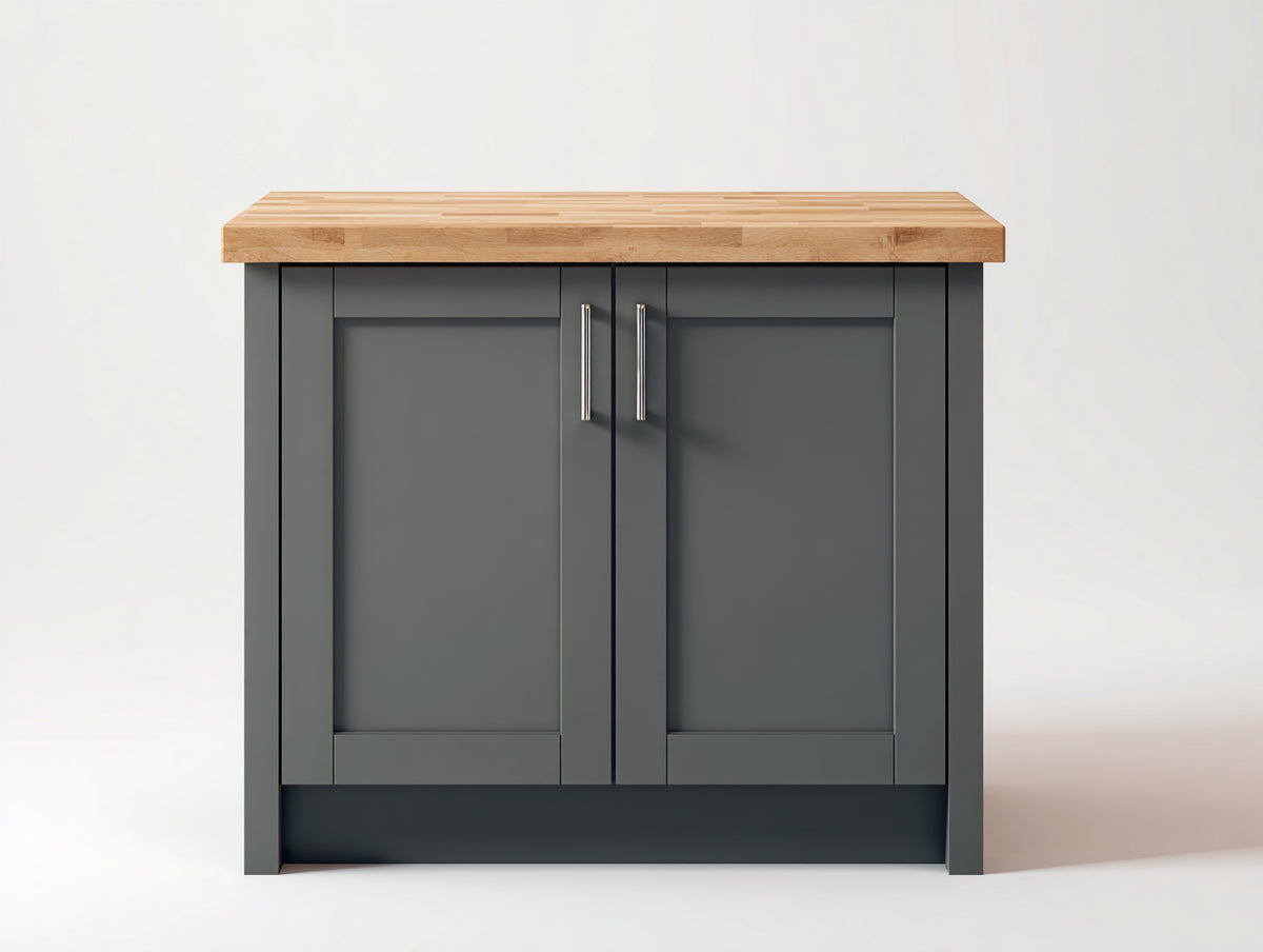 Credenza - Legno-Metallo - 96x44x90 cm - Grigio grafite-Rovere naturale - Stile moderno