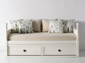 Divano letto - Legno - 211x99x97 cm - Bianco - Stile classico romantico