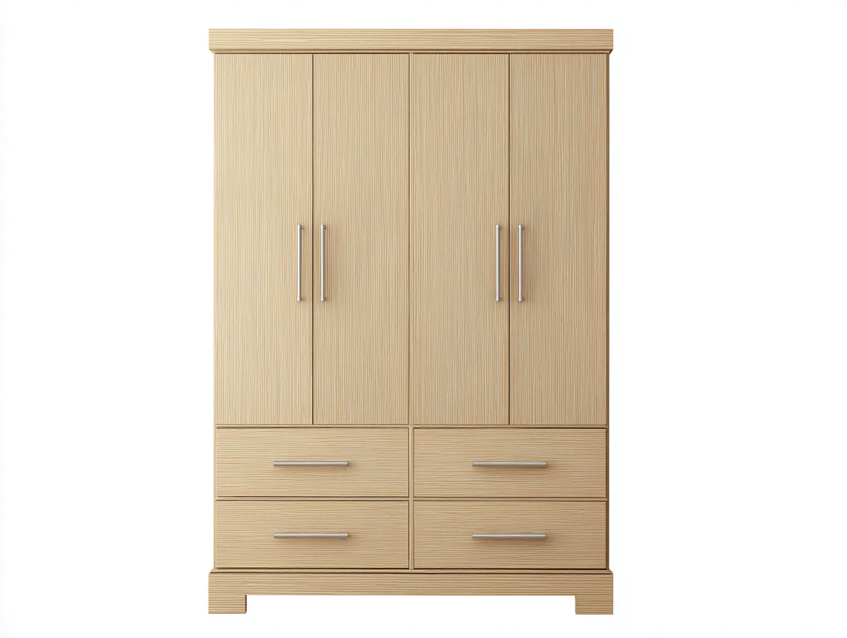 Armadio - Legno-Metallo - 150 x 55 x 200 cm - Rovere chiaro - Stile moderno