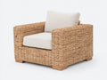 Poltrona da giardino - Rattan naturale-Tessuto - 92x85x82 cm - Naturale-Avorio - Stile moderno