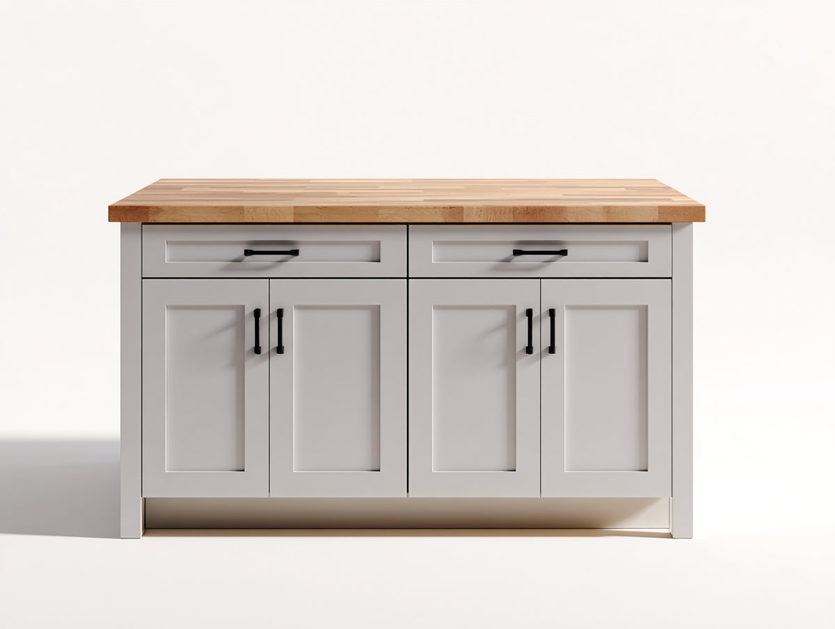 Credenza - Legno-Metallo - 130x52x91 cm - Bianco avorio-Rovere naturale-Nero - Stile farmhouse contemporaneo