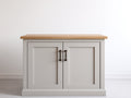Credenza - Legno - 100x45x85 cm - Bianco caldo-Rovere naturale - Stile shaker