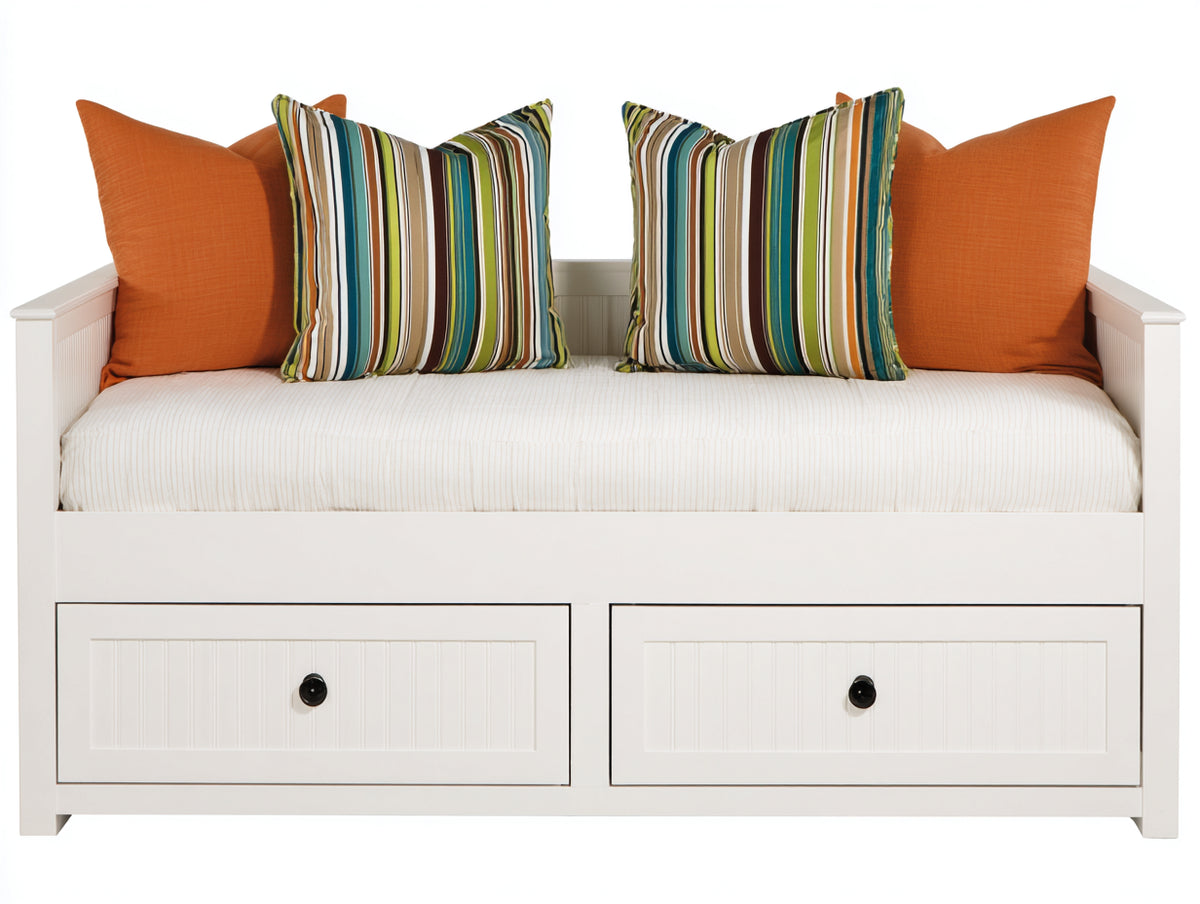 Divano letto - Legno - 206x97x87 cm - Bianco - Stile moderno lineare