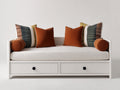 Divano letto - Legno - 205x97x85 cm - Bianco - Stile moderno essenziale