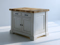 Credenza - Legno-Metallo - 110x55x91 cm - Bianco decapato-Rovere naturale-Antracite - Stile rustico tradizionale