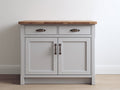 Credenza - Legno-Metallo - 105x45x92 cm - Grigio chiaro-Rovere naturale - Stile farmhouse